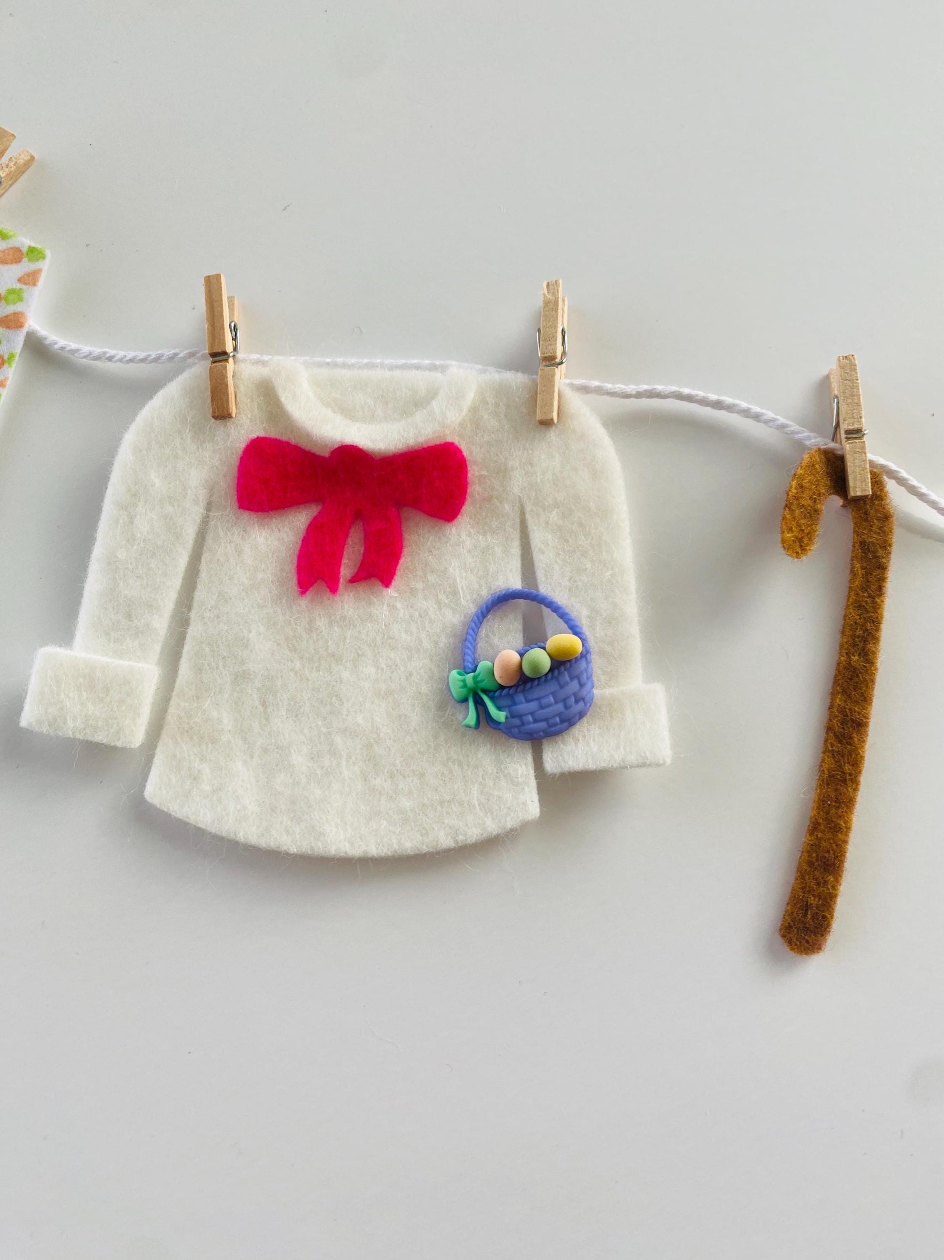 Easter Garland Felt, Clothesline Garland Easter, Easter Mantel Garland, Easter Bunny Door Decor