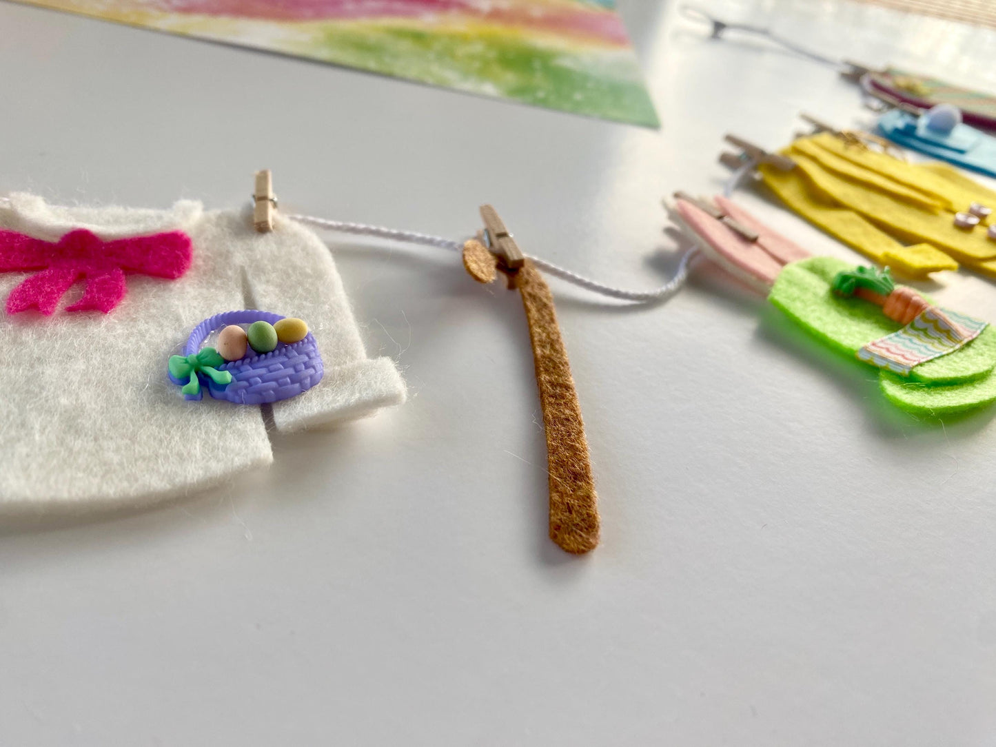 Easter Garland Felt, Clothesline Garland Easter, Easter Mantel Garland, Easter Bunny Door Decor