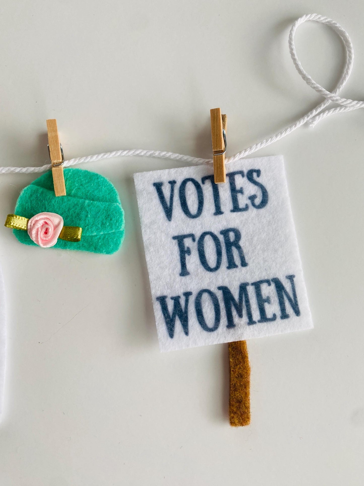 Votes for Women Miniature Felt Clothesline, Women's Suffrage Party Banner, Women's Liberation Bunting, Garland, Wall Hanging Decoration