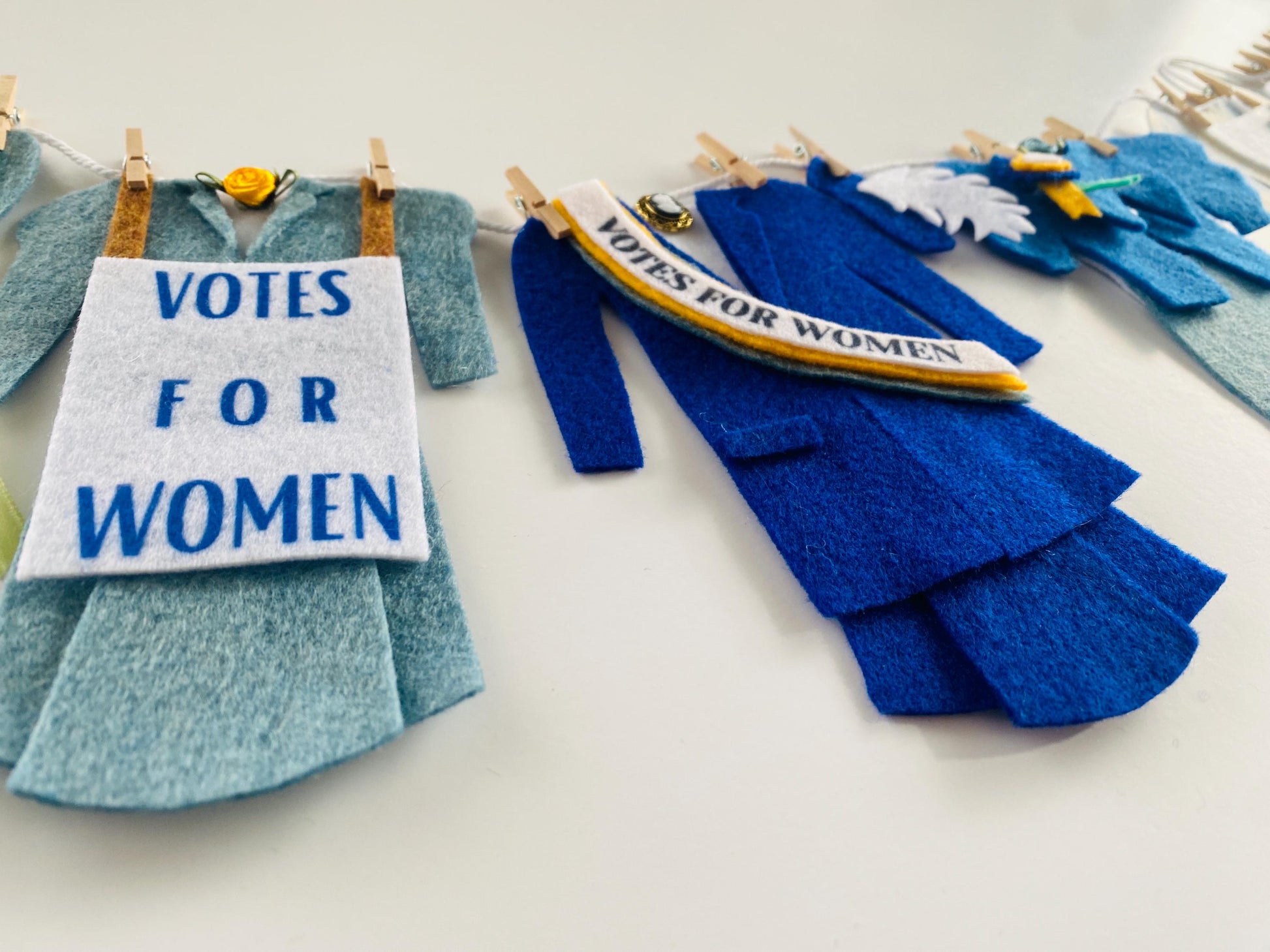Votes for Women Miniature Felt Clothesline, Women's Suffrage Party Banner, Women's Liberation Bunting, Garland, Wall Hanging Decoration