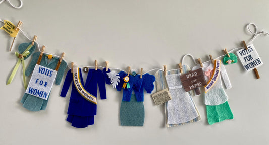Votes for Women Miniature Felt Clothesline, Women's Suffrage Party Banner, Women's Liberation Bunting, Garland, Wall Hanging Decoration