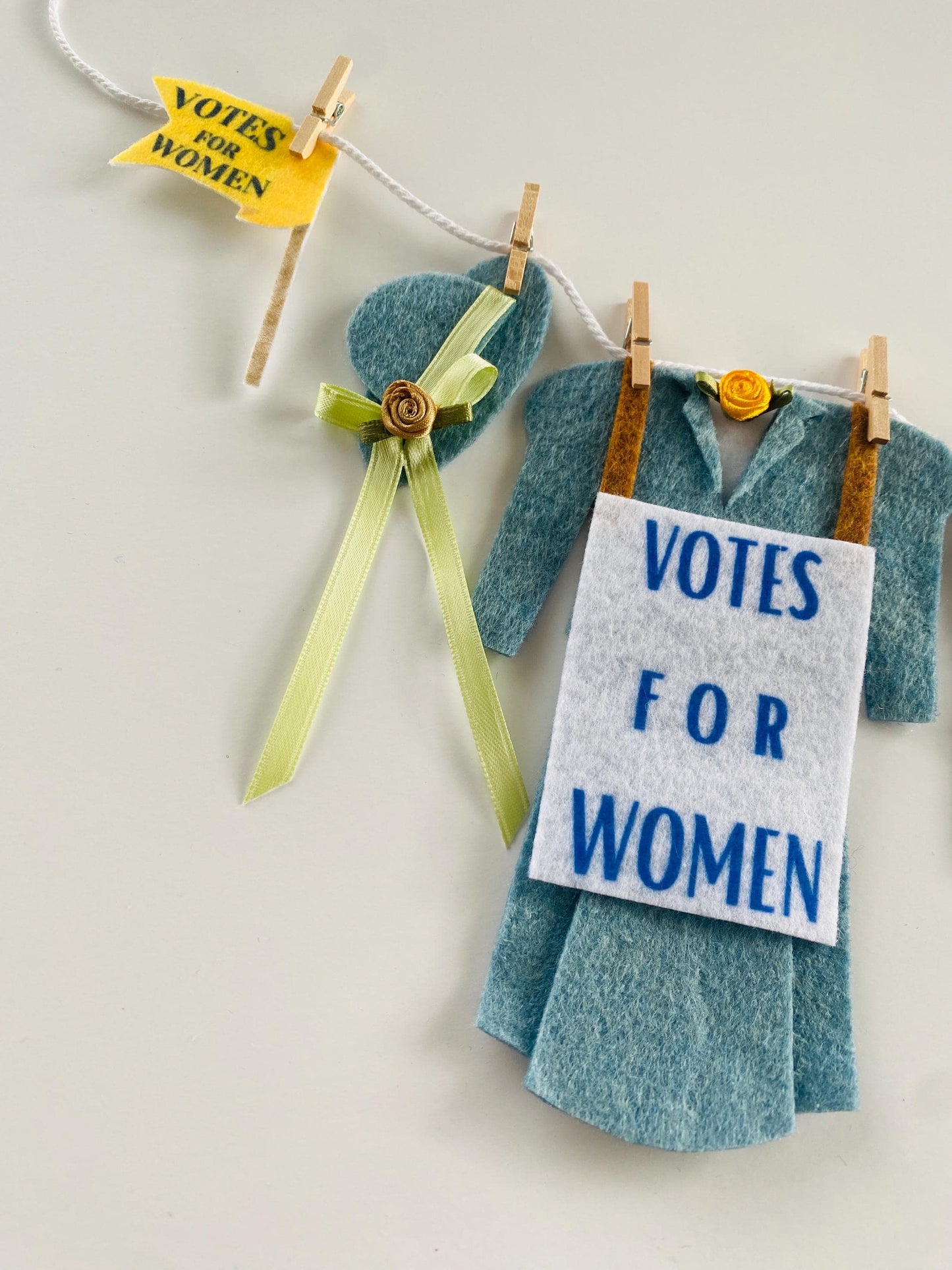 Votes for Women Miniature Felt Clothesline, Women's Suffrage Party Banner, Women's Liberation Bunting, Garland, Wall Hanging Decoration