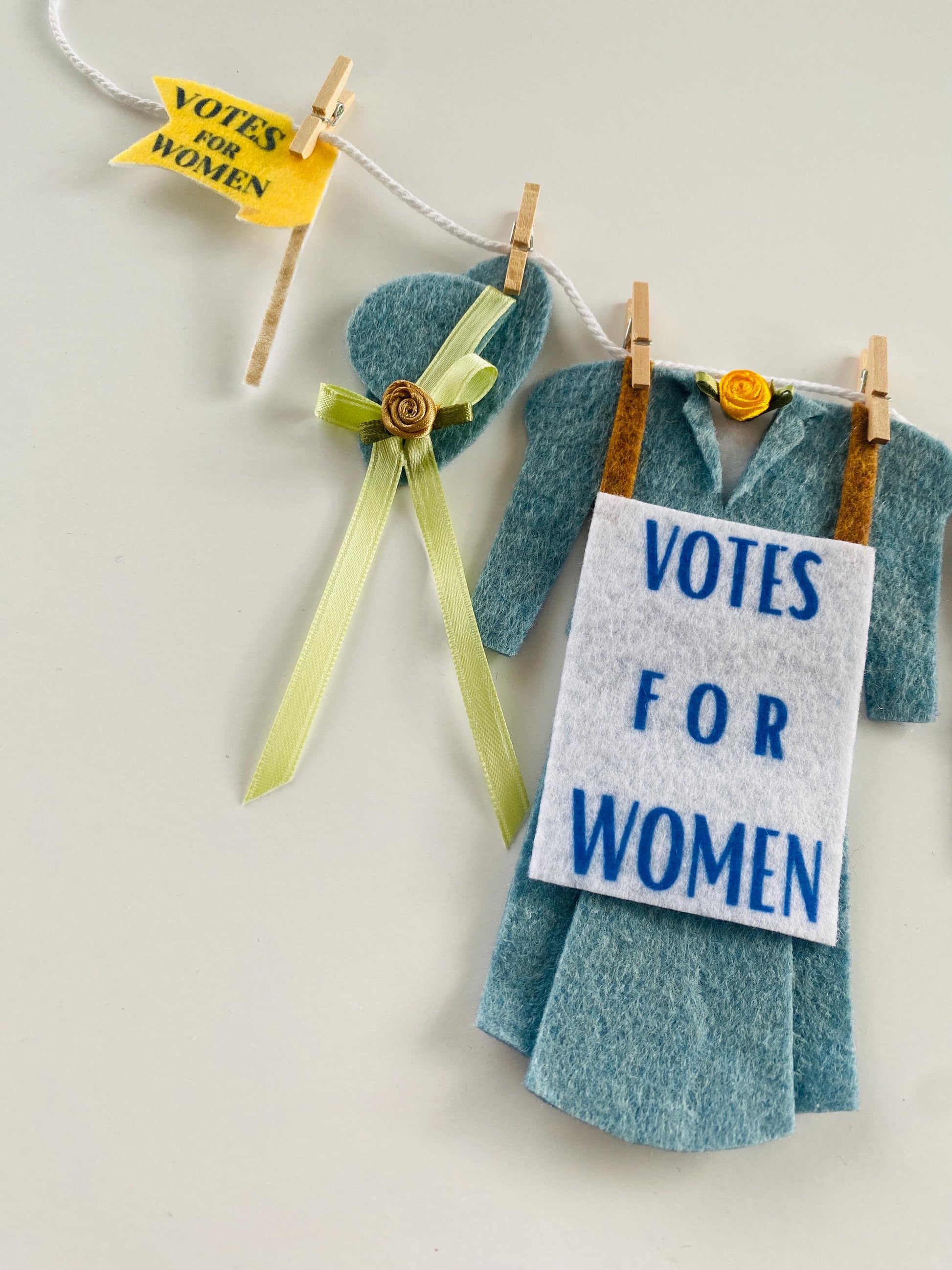 Votes for Women Miniature Felt Clothesline, Women's Suffrage Party Banner, Women's Liberation Bunting, Garland, Wall Hanging Decoration