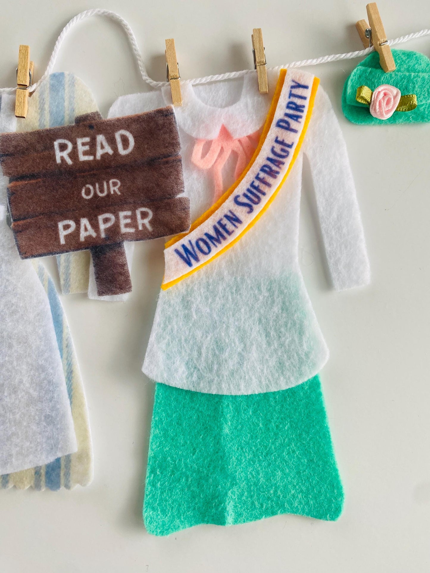 Votes for Women Miniature Felt Clothesline, Women's Suffrage Party Banner, Women's Liberation Bunting, Garland, Wall Hanging Decoration