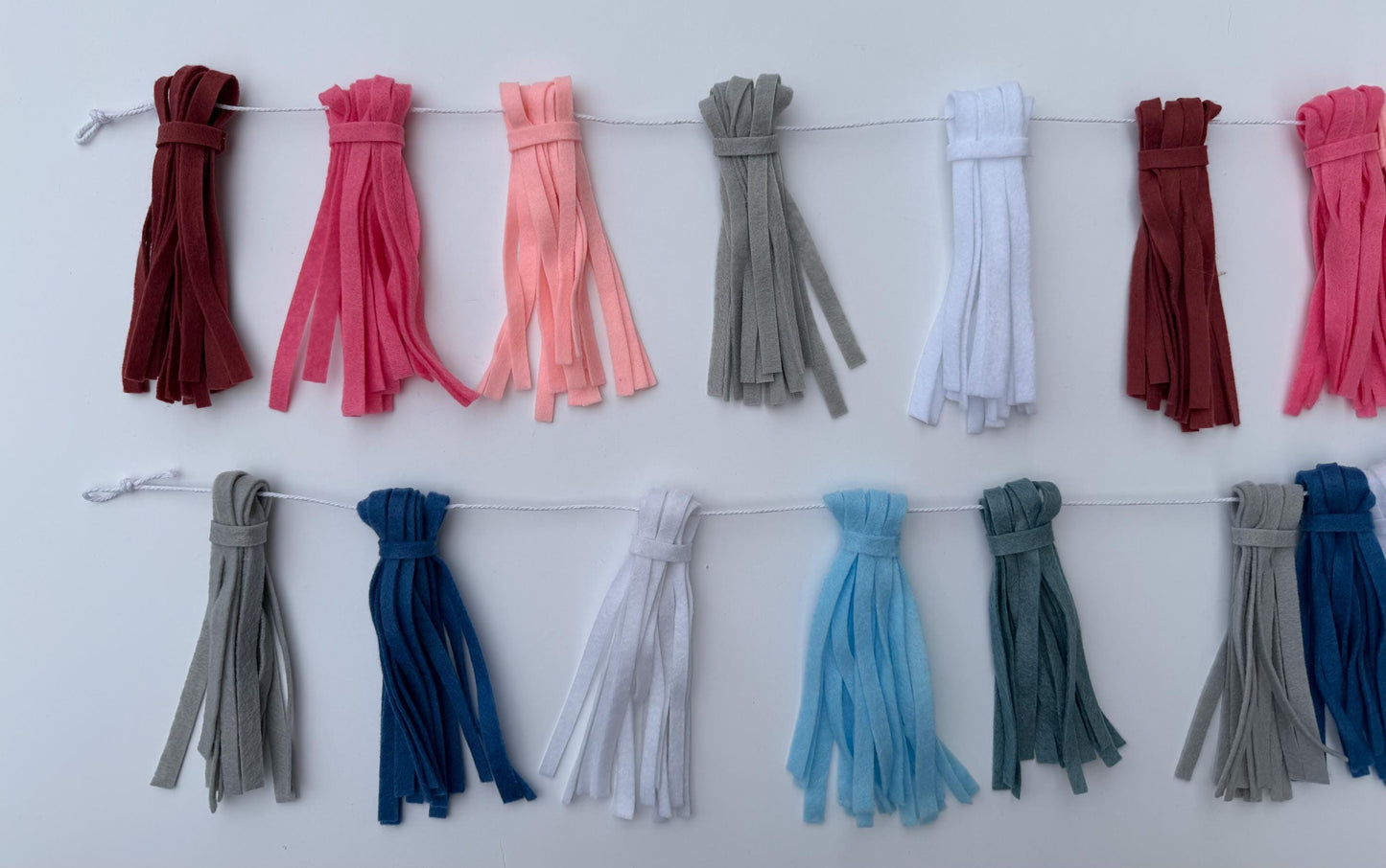 Felt Tassel Garland, Ombre Colorful and Neutral Fireplace Swag, Fringe Bunting Swag