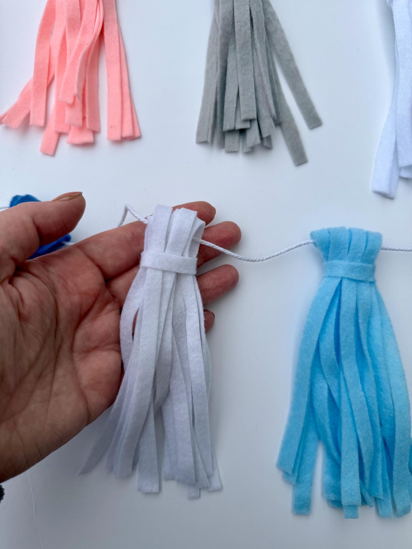 Felt Tassel Garland, Ombre Colorful and Neutral Fireplace Swag, Fringe Bunting Swag