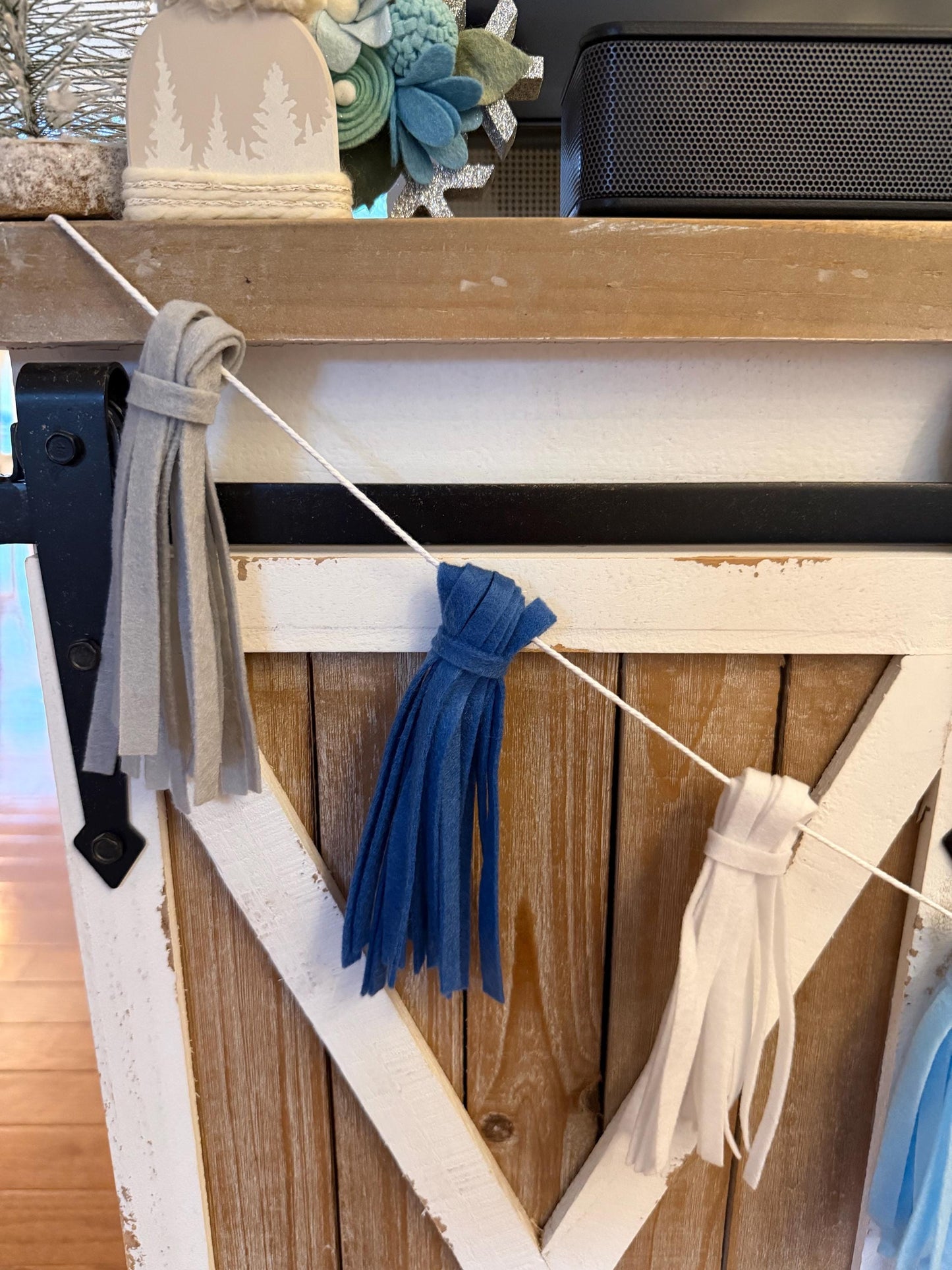 Felt Tassel Garland, Ombre Colorful and Neutral Fireplace Swag, Fringe Bunting Swag