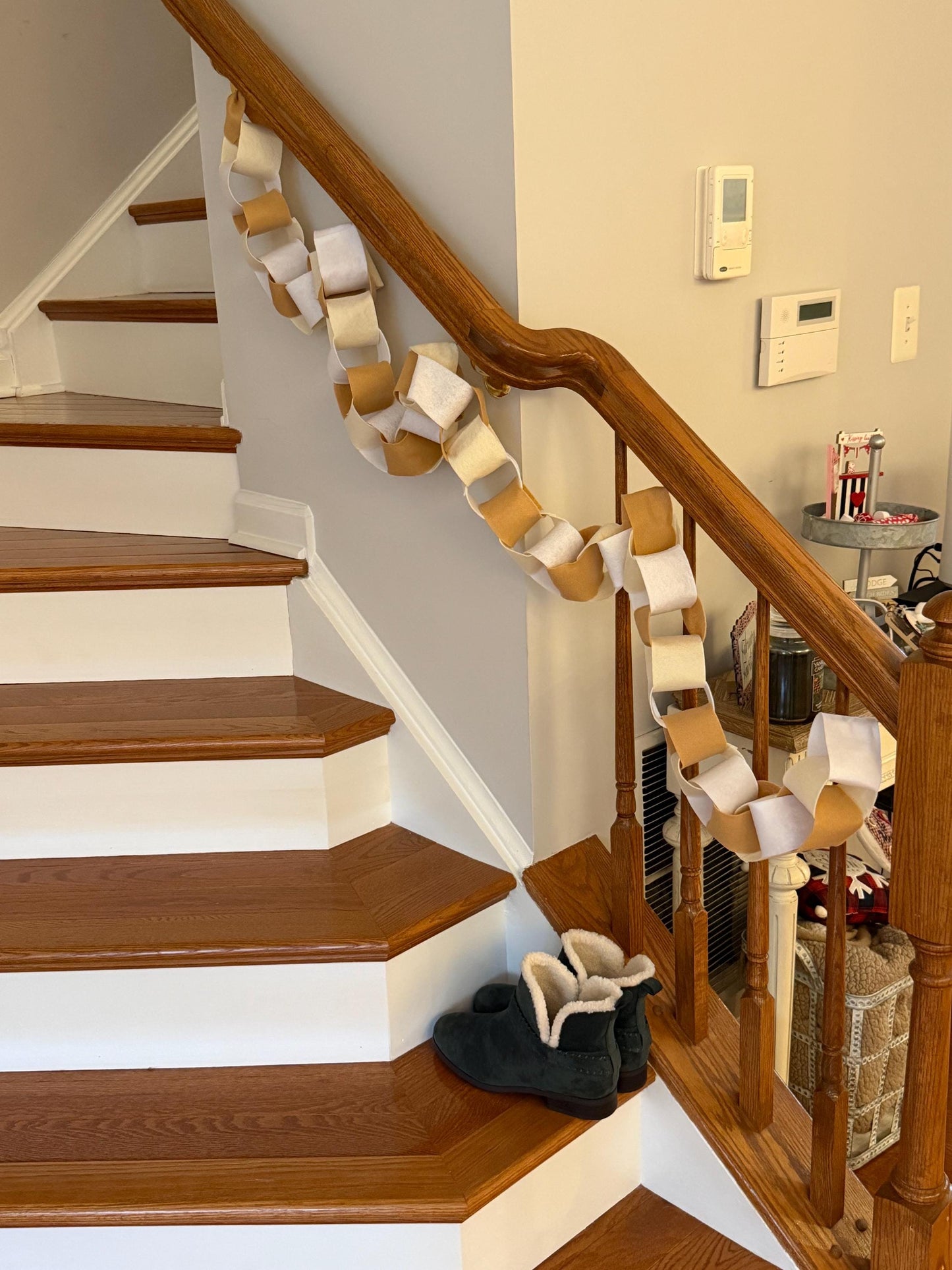 Felt “Paper” Chain Garland, Neutral or Colorful, Ombre Party Supply, Fireplace Swag