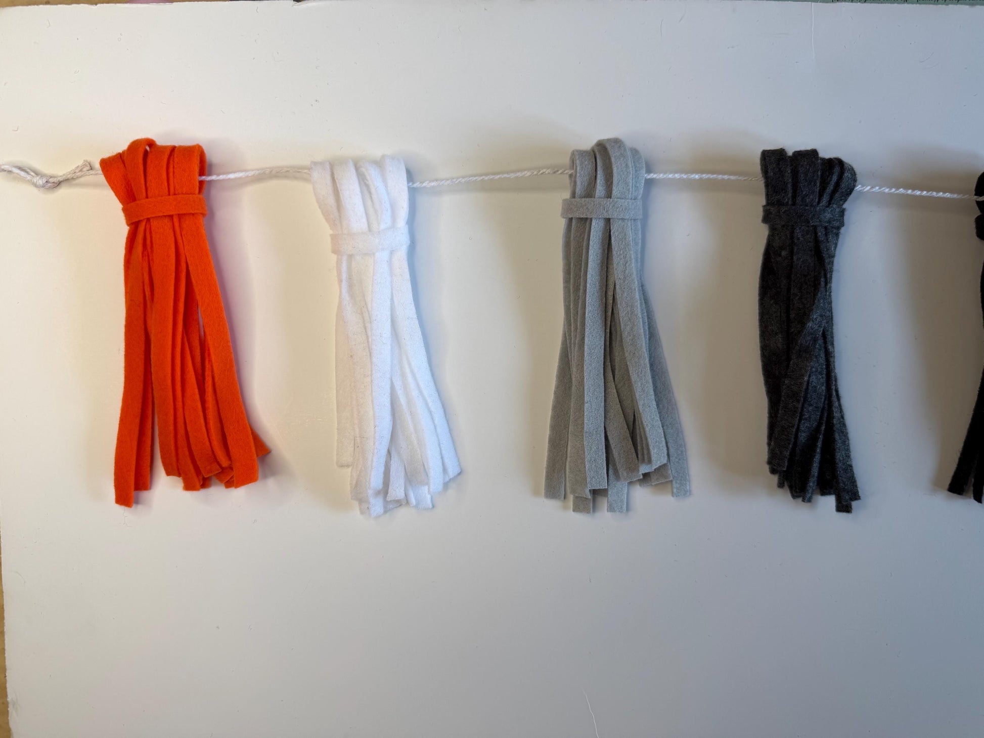 Felt Tassel Garland, Red, White & Blue Patriotic Fireplace Swag, Fringe Bunting Swag