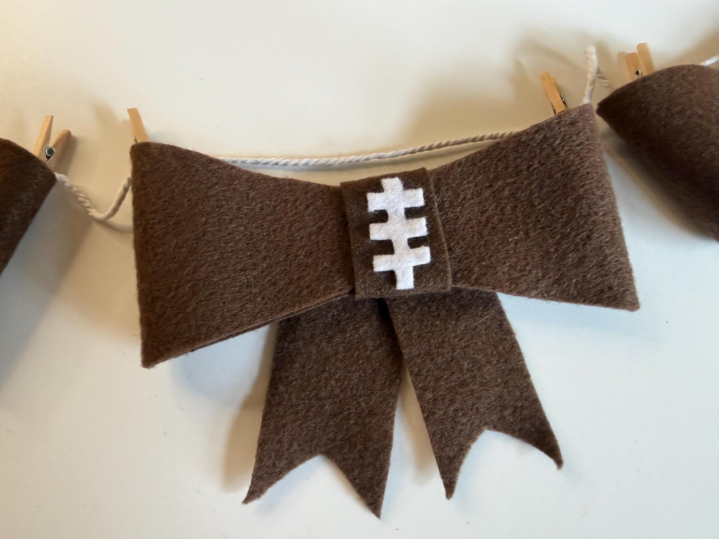 Football Bow Banner, Football Season Garland, Sports Bunting, Wall Hanging Decoration for the Big Game