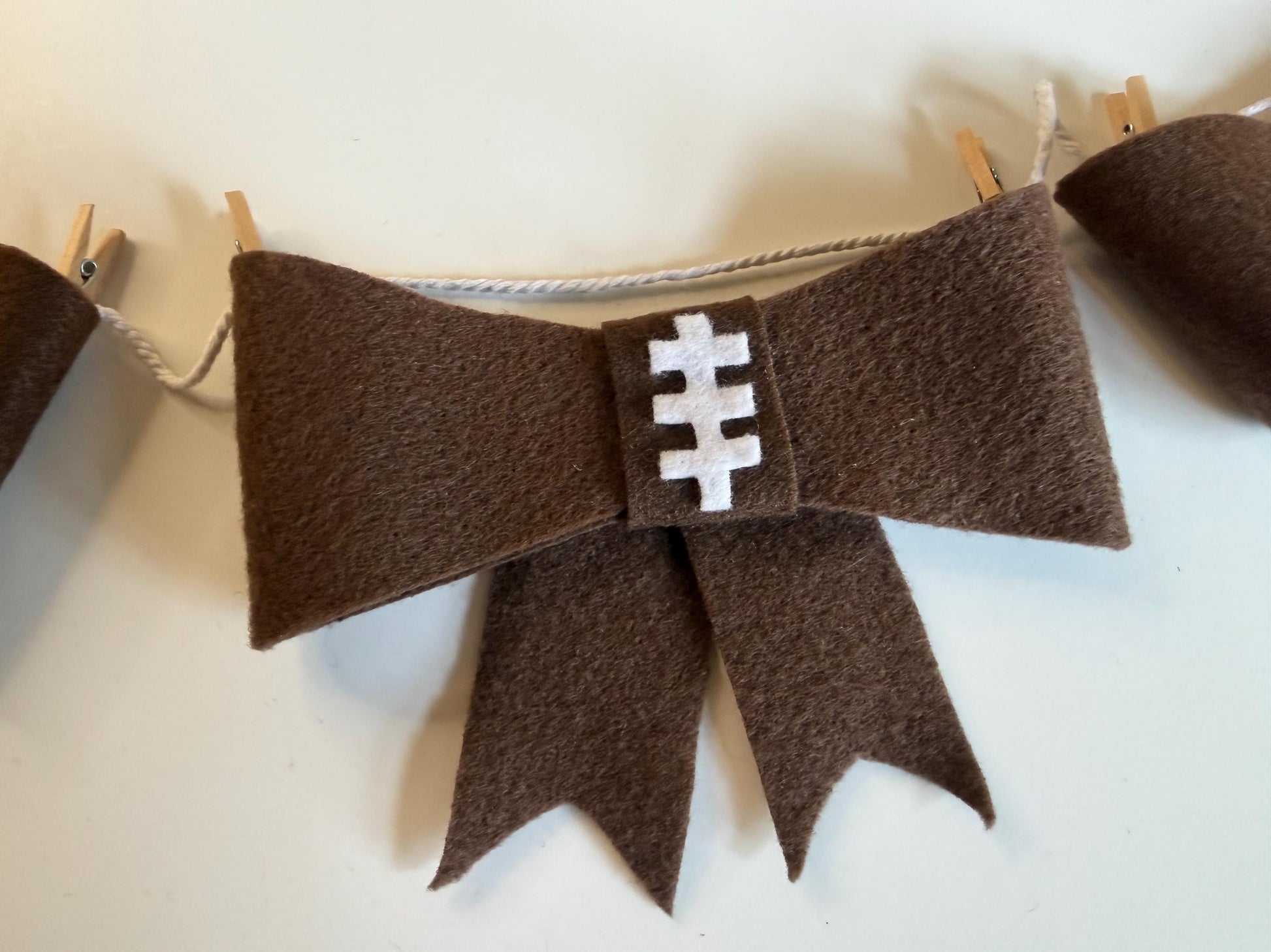 Football Bow Banner, Football Season Garland, Sports Bunting, Wall Hanging Decoration for the Big Game
