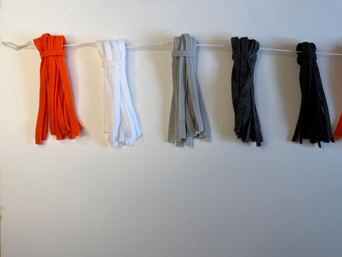 Felt Tassel Garland, Red, White & Blue Patriotic Fireplace Swag, Fringe Bunting Swag