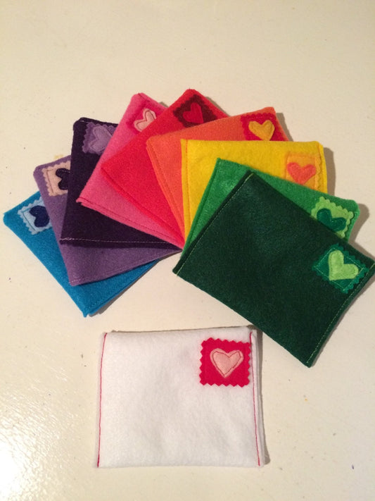 Rainbow Felt Envelopes