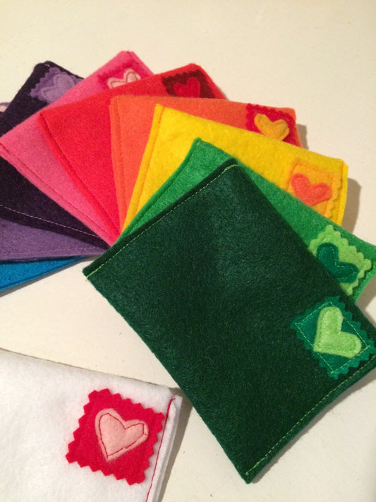Rainbow Felt Envelopes