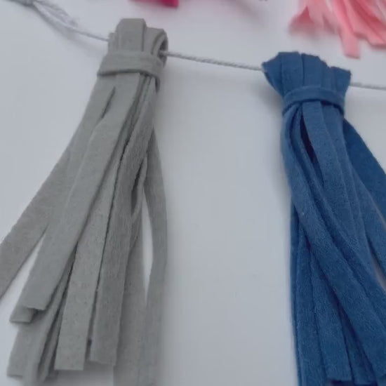 Felt Tassel Garland, Ombre Colorful and Neutral Fireplace Swag, Fringe Bunting Swag
