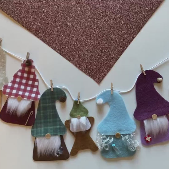 Gnome Nativity Christmas Banner, Bunting, Garland, Decoration