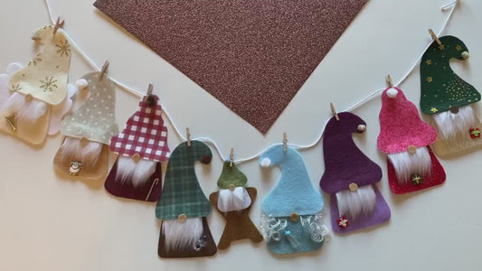 Gnome Nativity Christmas Banner, Bunting, Garland, Decoration