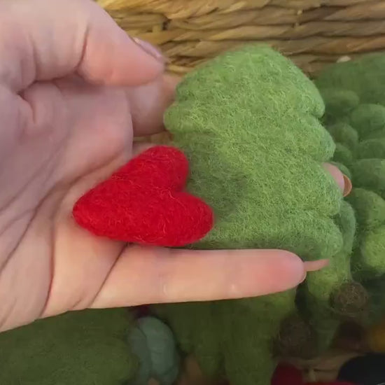 Wool Gingerbread Shapes, Wool Candy Cane Bowl Fillers, Wool Tree Shape