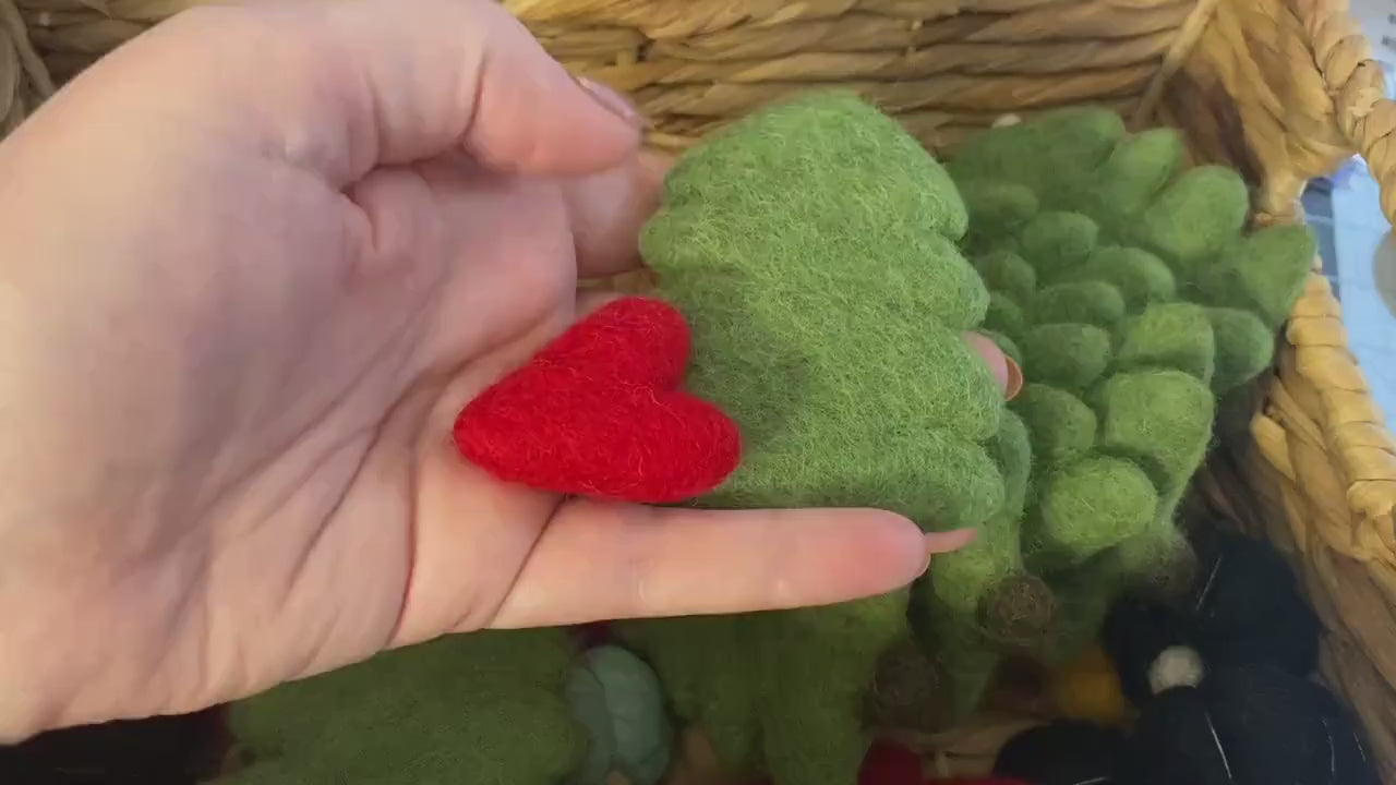 Wool Gingerbread Shapes, Wool Candy Cane Bowl Fillers, Wool Tree Shape