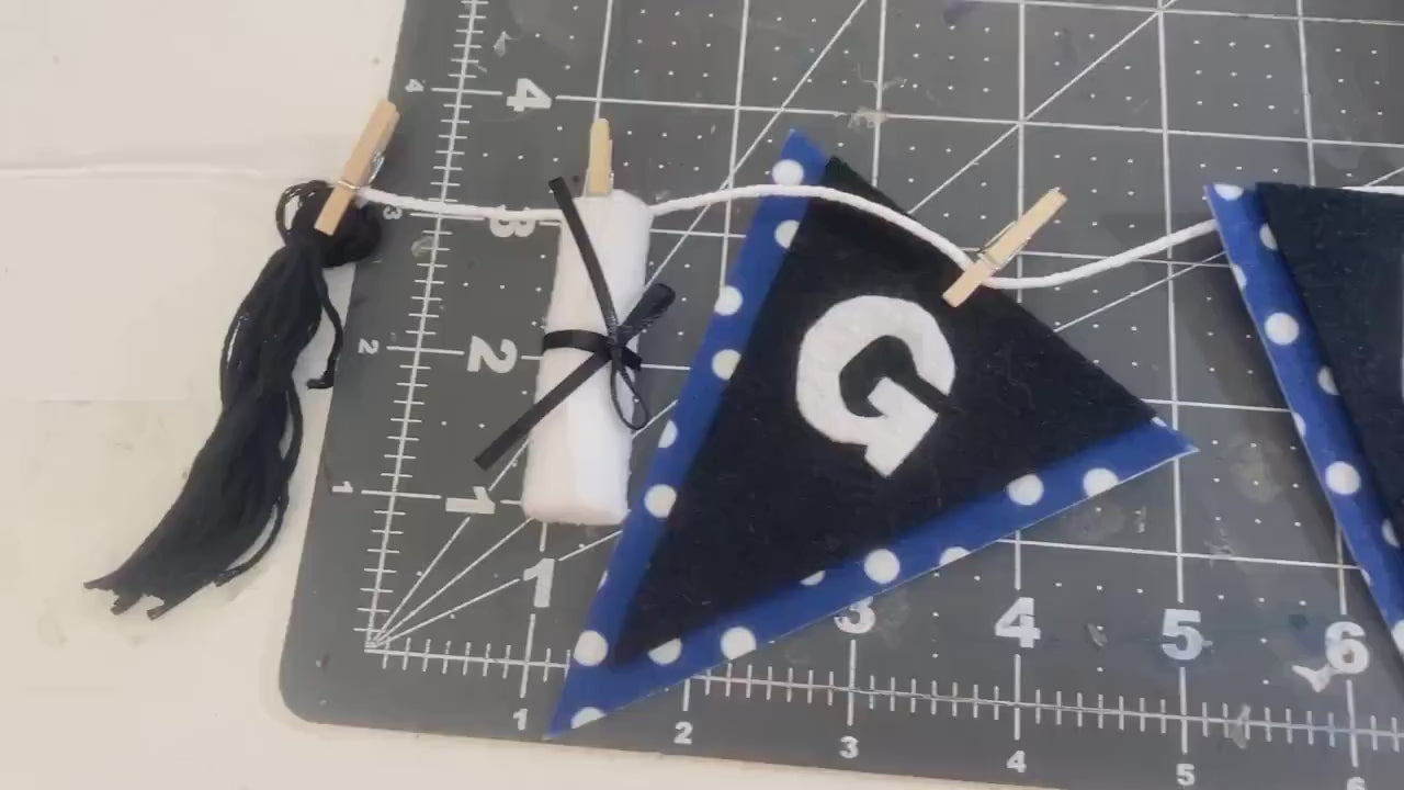 Graduation Miniature Felt Clothesline Banner Garland Bunting Decoration