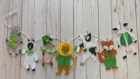St. Patrick’s Day Animals Banner March Garland Farm Animals Bunting Wall Hanging Decoration
