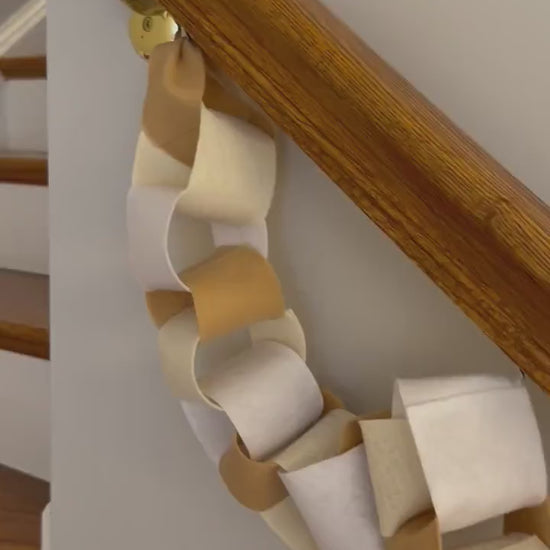 Felt “Paper” Chain Garland, Neutral or Colorful, Ombre Party Supply, Fireplace Swag