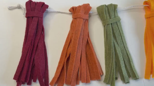 Felt Tassel Garland, Ombre Colorful and Neutral Fireplace Swag, Fringe Bunting Swag