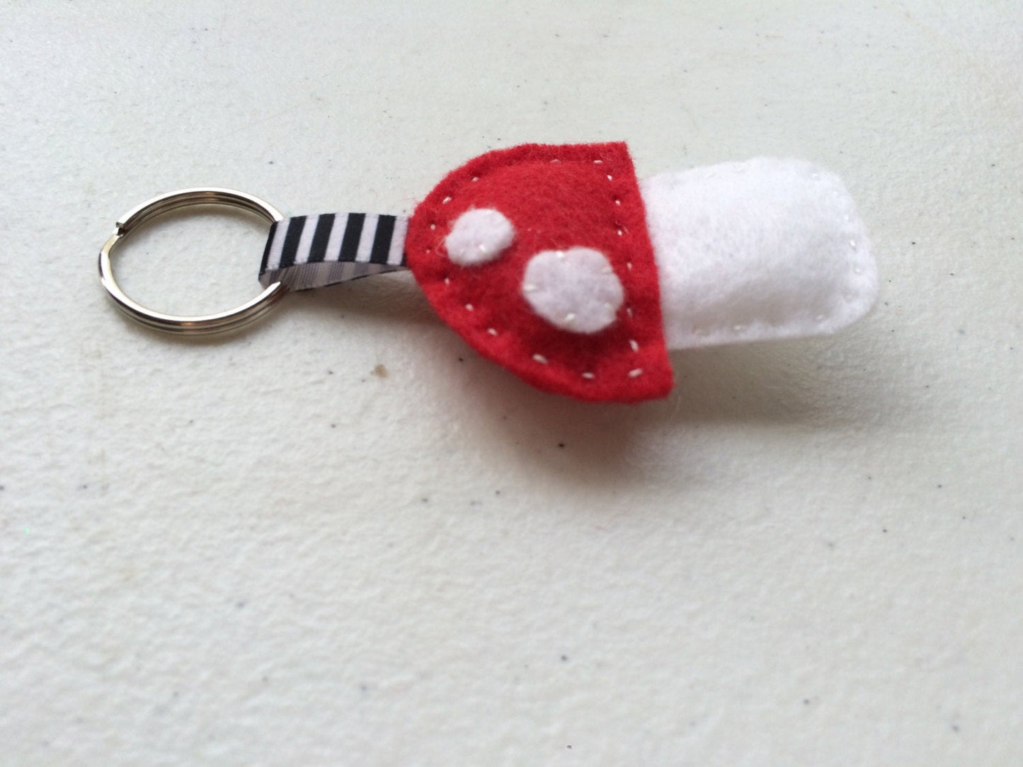 Mushroom Felt Mini Keychain