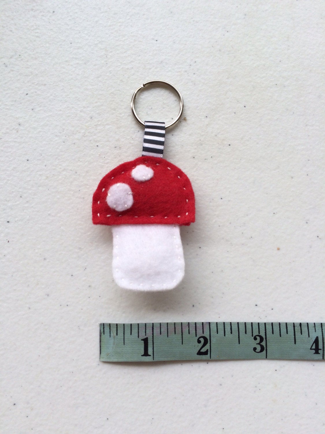 Mushroom Felt Mini Keychain