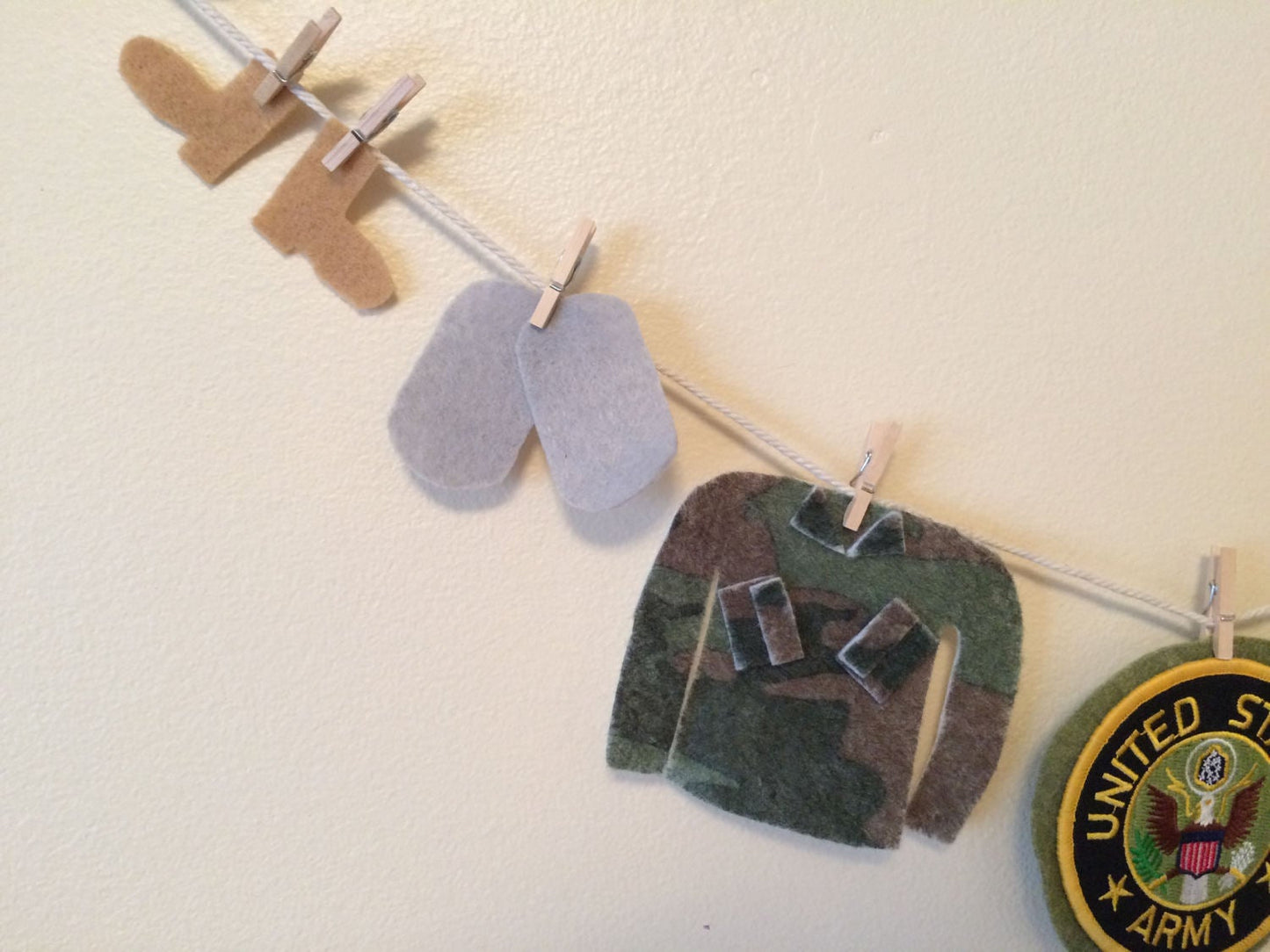 United States Army Miniature Felt Clothesline