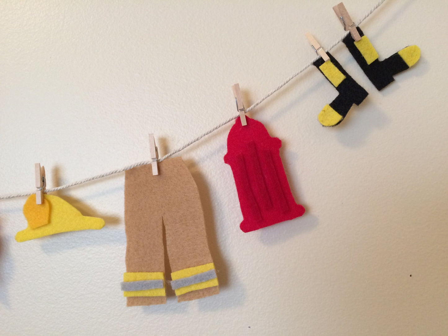 Fireman Miniature Felt Clothesline