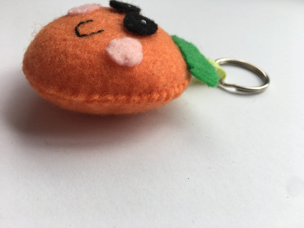 Happy Orange Felt Keychain Kawaii Keychains Backpack Accessory