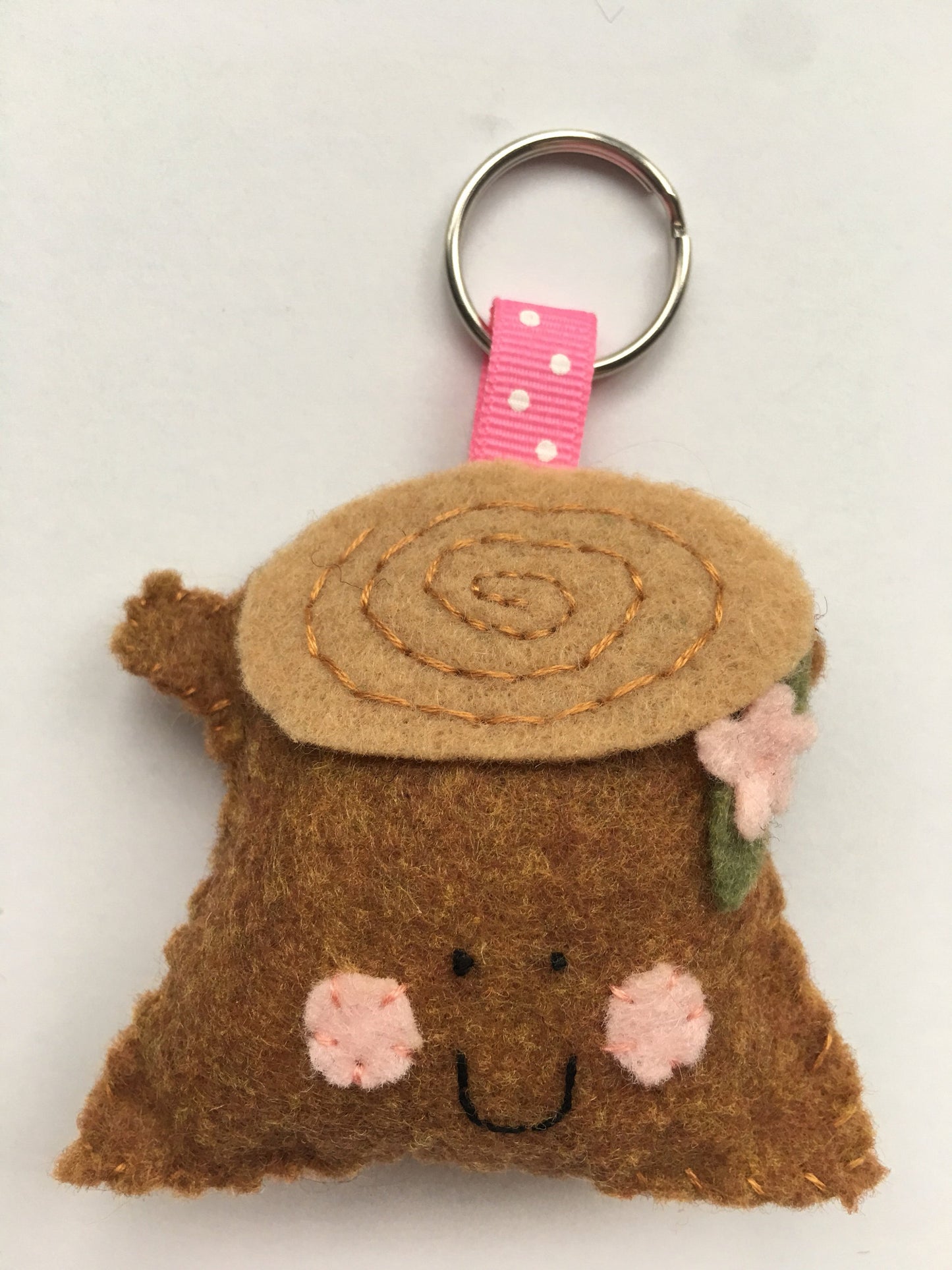 Happy Tree Stump Woodland Forest Felt Keychain Kawaii Keychain Large Keychains for Kids Backpack Accessories Backpack Keychains