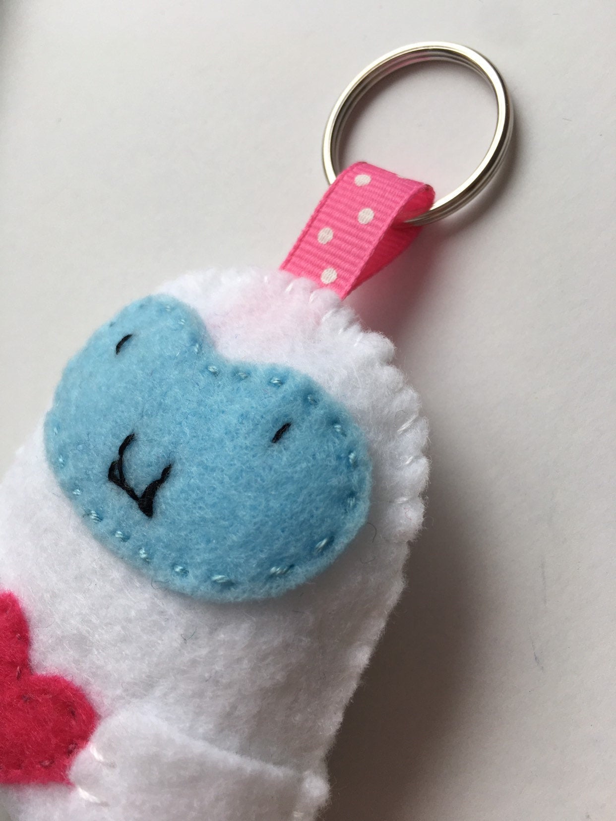 Felt Valentines Day Keychains, Sloth Keychain, Penguin Keychain, Owl Keychain, Yeti Keychain, Animals Holding Hearts Keychain