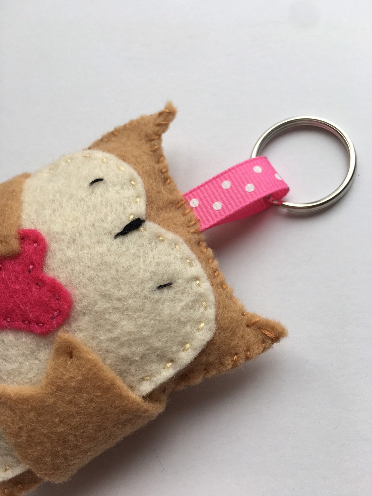 Felt Valentines Day Keychains, Sloth Keychain, Penguin Keychain, Owl Keychain, Yeti Keychain, Animals Holding Hearts Keychain