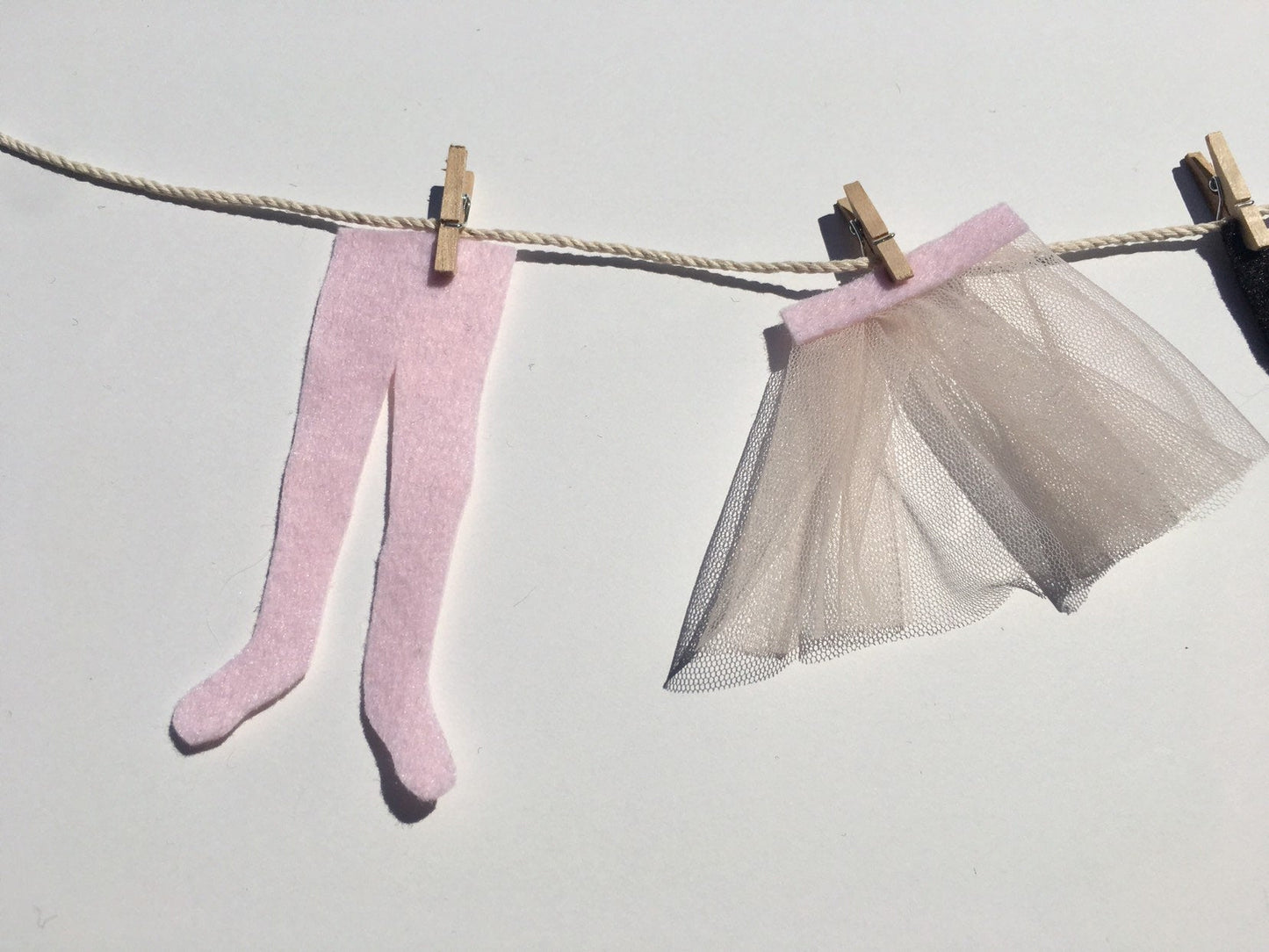 Miniature Felt Ballerina's Clothesline Decoration Ballet Banner Garland Bunting Wall Hanging