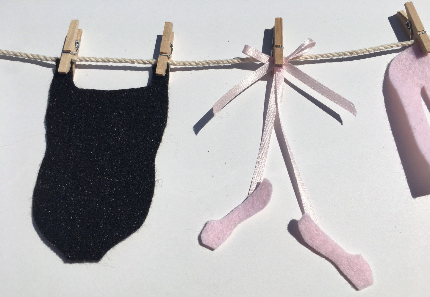 Miniature Felt Ballerina's Clothesline Decoration Ballet Banner Garland Bunting Wall Hanging