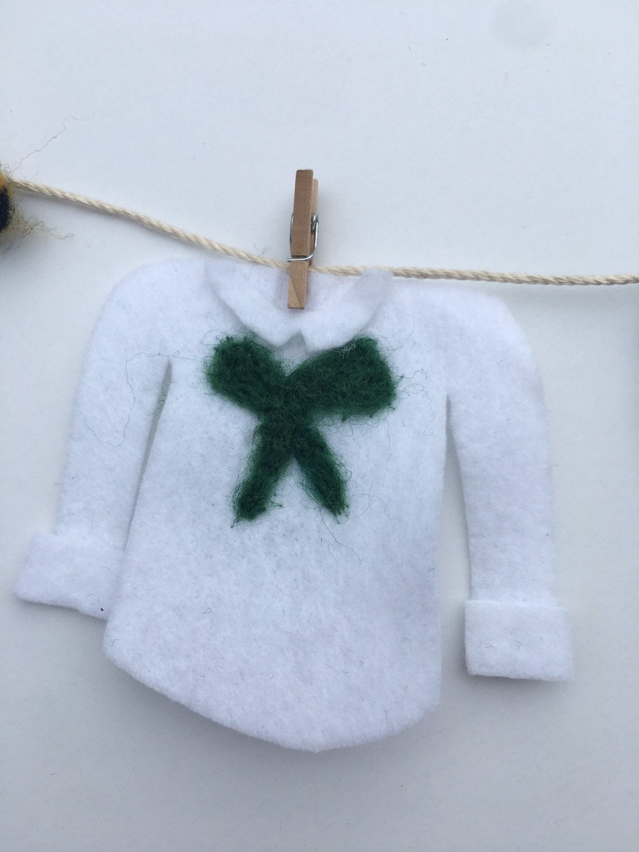 Miniature Felted Leprechaun's Clothesline Banner Decoration St. Patrick's Day Bunting Garland Wall Hanging