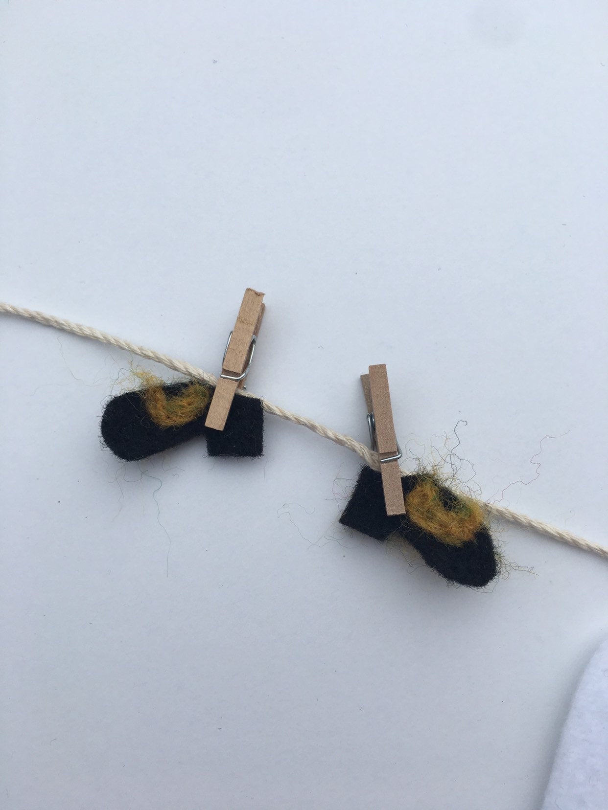 Miniature Felted Leprechaun's Clothesline Banner Decoration St. Patrick's Day Bunting Garland Wall Hanging