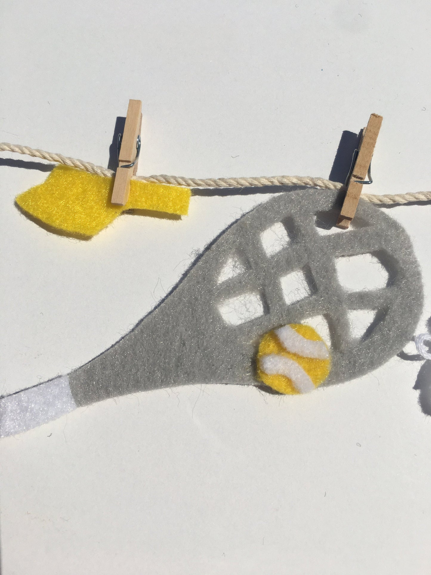 Miniature Felt Tennis Player's Clothesline Tennis Banner Garland Bunting Wall Hanging Home Decor