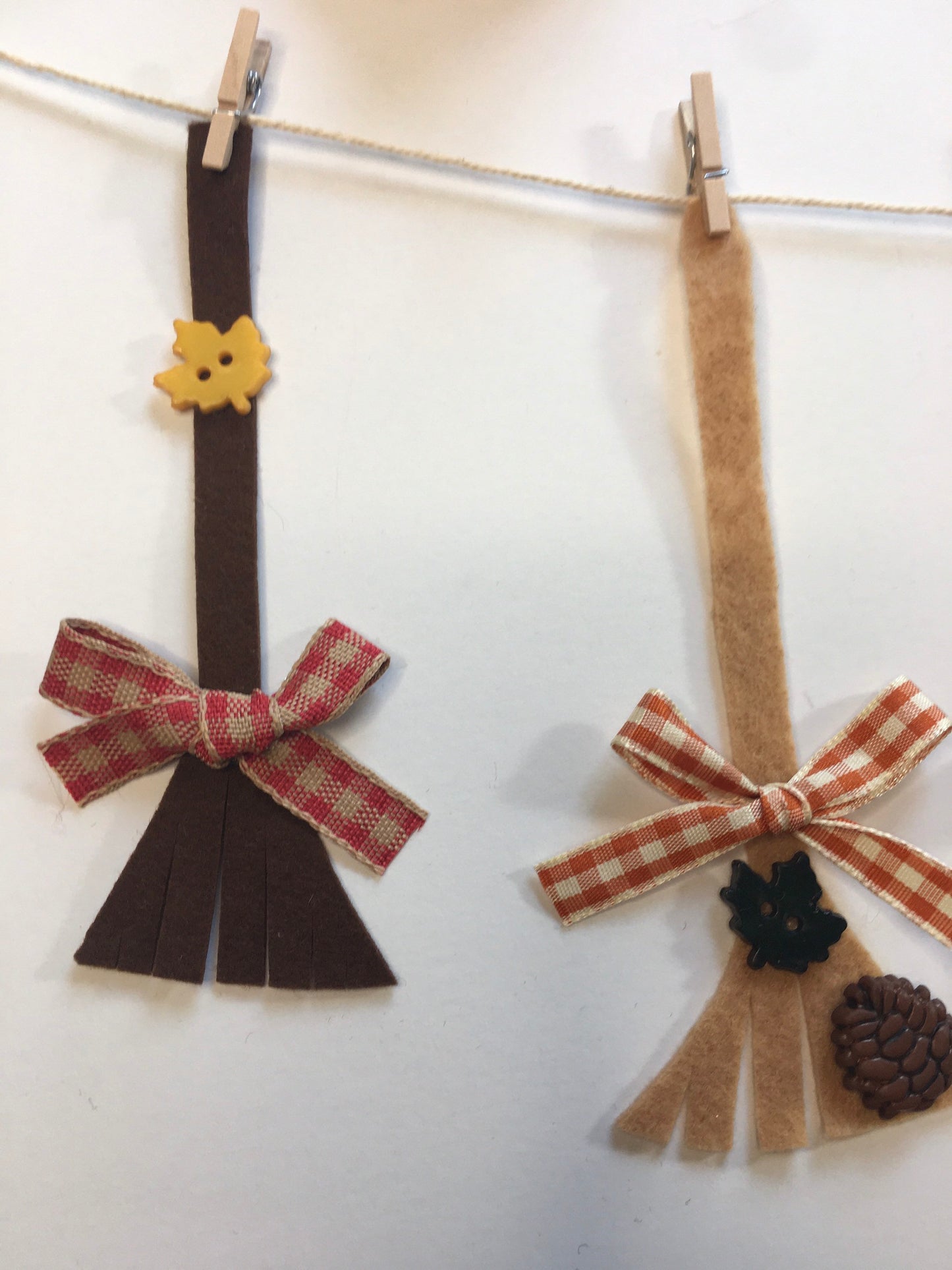 Fall Rakes and Leaves Bunting Autumn Banner Felt Miniature Garland Wall Hanging Decoration