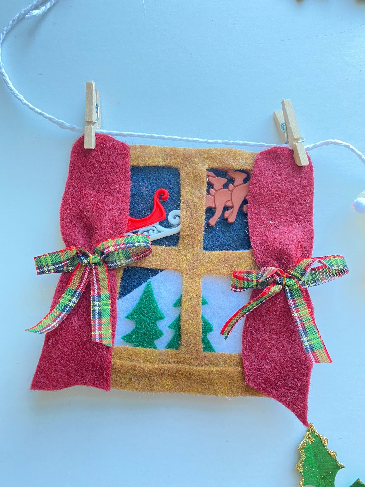 Twas the Night Before Christmas Miniature Felt  Banner Garland Bunting Wall Hanging Decoration