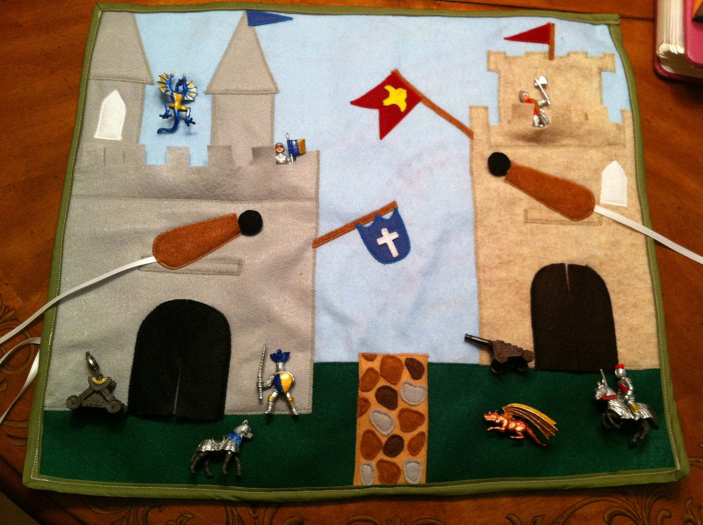 Felt Play Mat: A Roll-Up Castle Themed Play Mat with toys