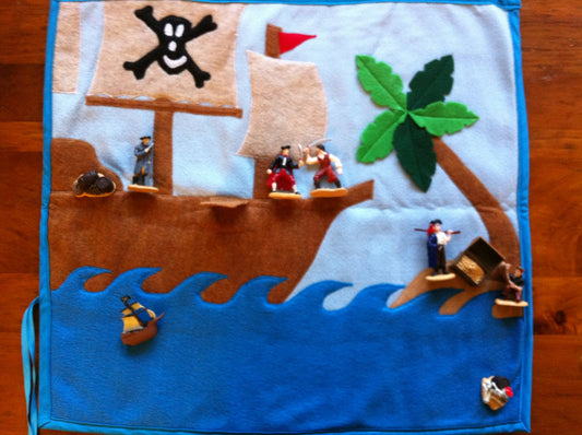 Felt Pirate Play Mat: A Roll-Up Felt Board with Pirate Toys