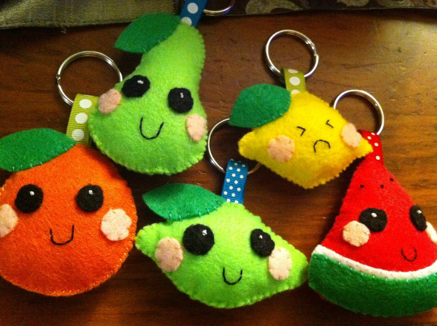 Happy Orange Felt Keychain Kawaii Keychains Backpack Accessory Keychains for Kids Large Keychains Happy Peach Keychain Clementine Fruit