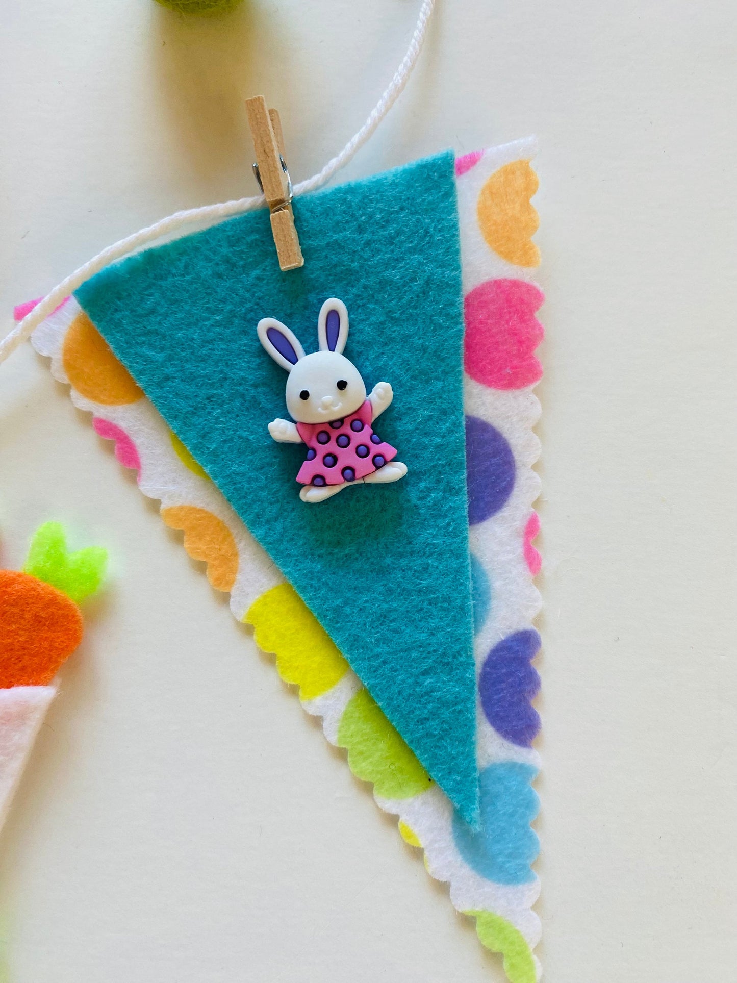 Easter Booth Miniature Felt Clothesline Banner Easter Fair Bunting Garland Home Decoration Wall Hanging