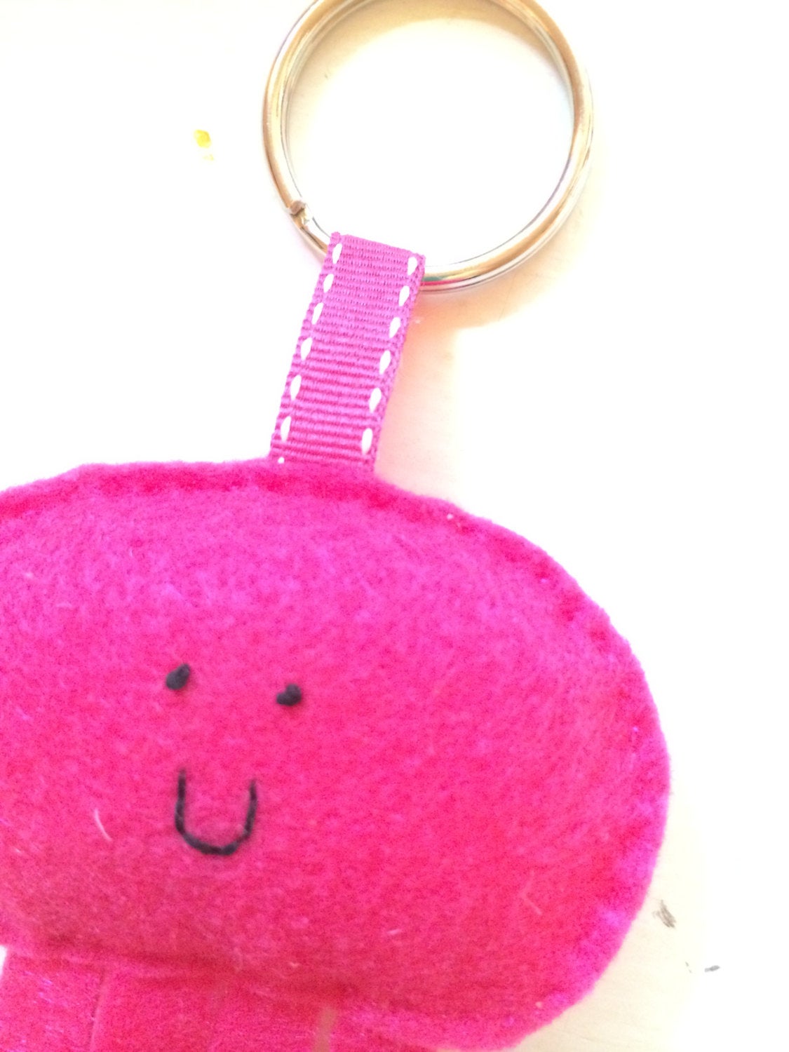 Felt Pink Jellyfish Keychain