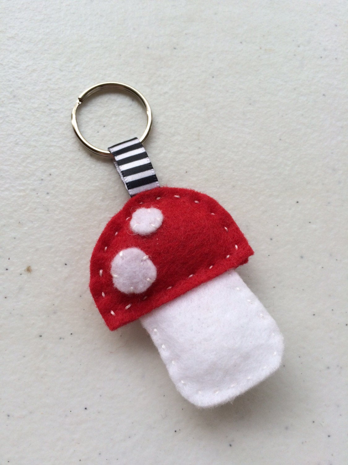 Mushroom Felt Mini Keychain