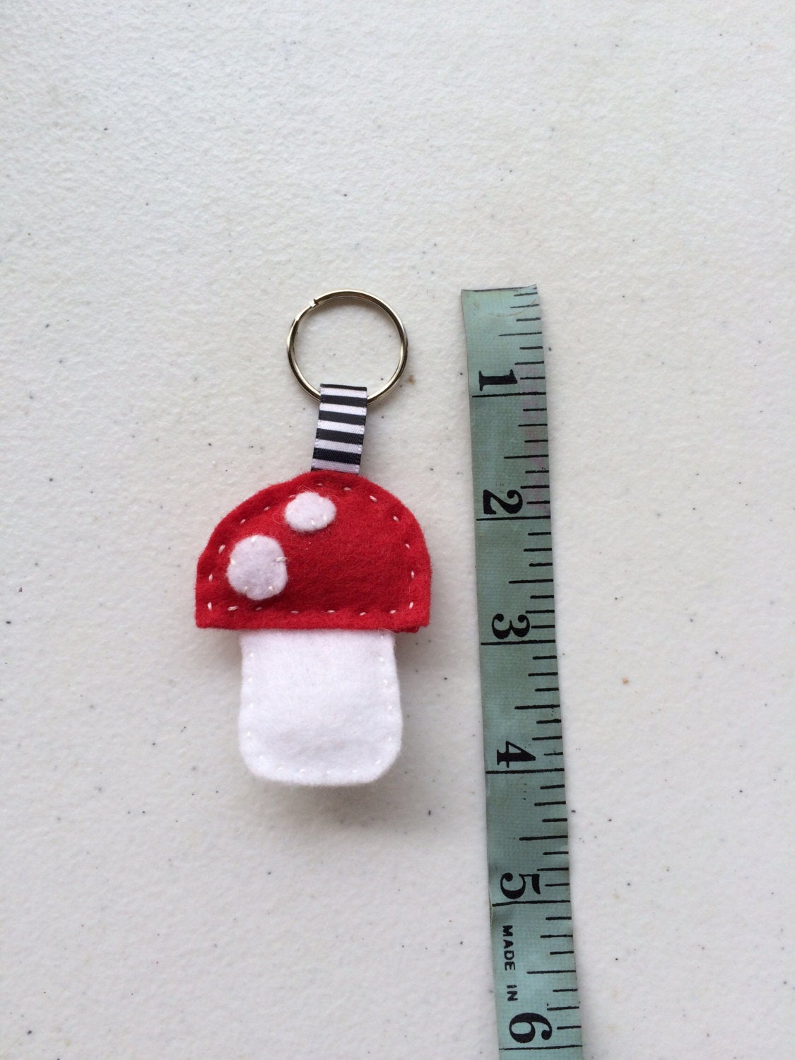 Mushroom Felt Mini Keychain